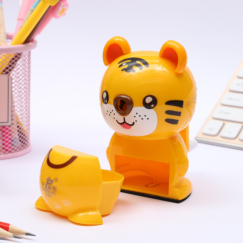 Zhengrong cartoon tiger shape pencil sharpener creative students hand sharpener automatic pen sharpener into the pen Zhengrong cartoon tiger shape pencil sharpener creative students hand sharpener automatic pen sharpener into the pen