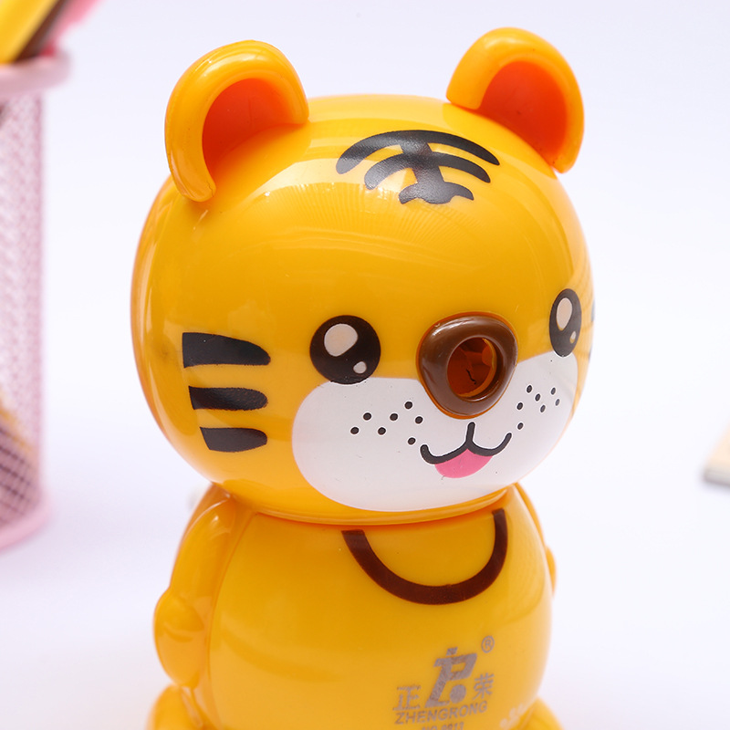 Zhengrong cartoon tiger shape pencil sharpener creative students hand sharpener automatic pen sharpener into the pen Zhengrong cartoon tiger shape pencil sharpener creative students hand sharpener automatic pen sharpener into the pen