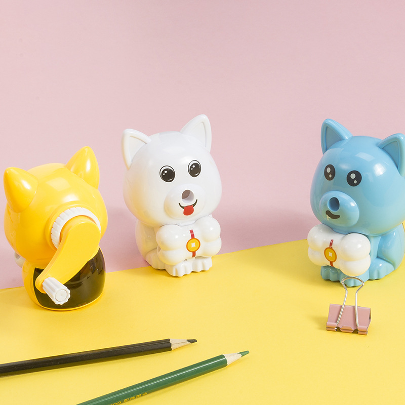 Fox style hand roll pencil sharpener cartoon pencil sharpener students automatic entry and exit pen wholesale