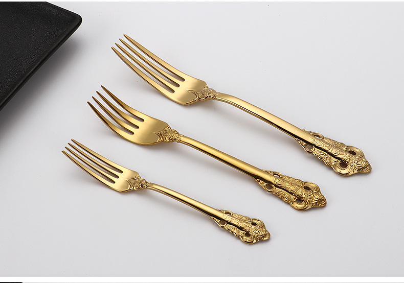 Golden 304 High quality stainless steel tableware gift set cutlery knife fork soup spoon Golden 304 High quality stainless steel tableware gift set cutlery knife fork soup spoon