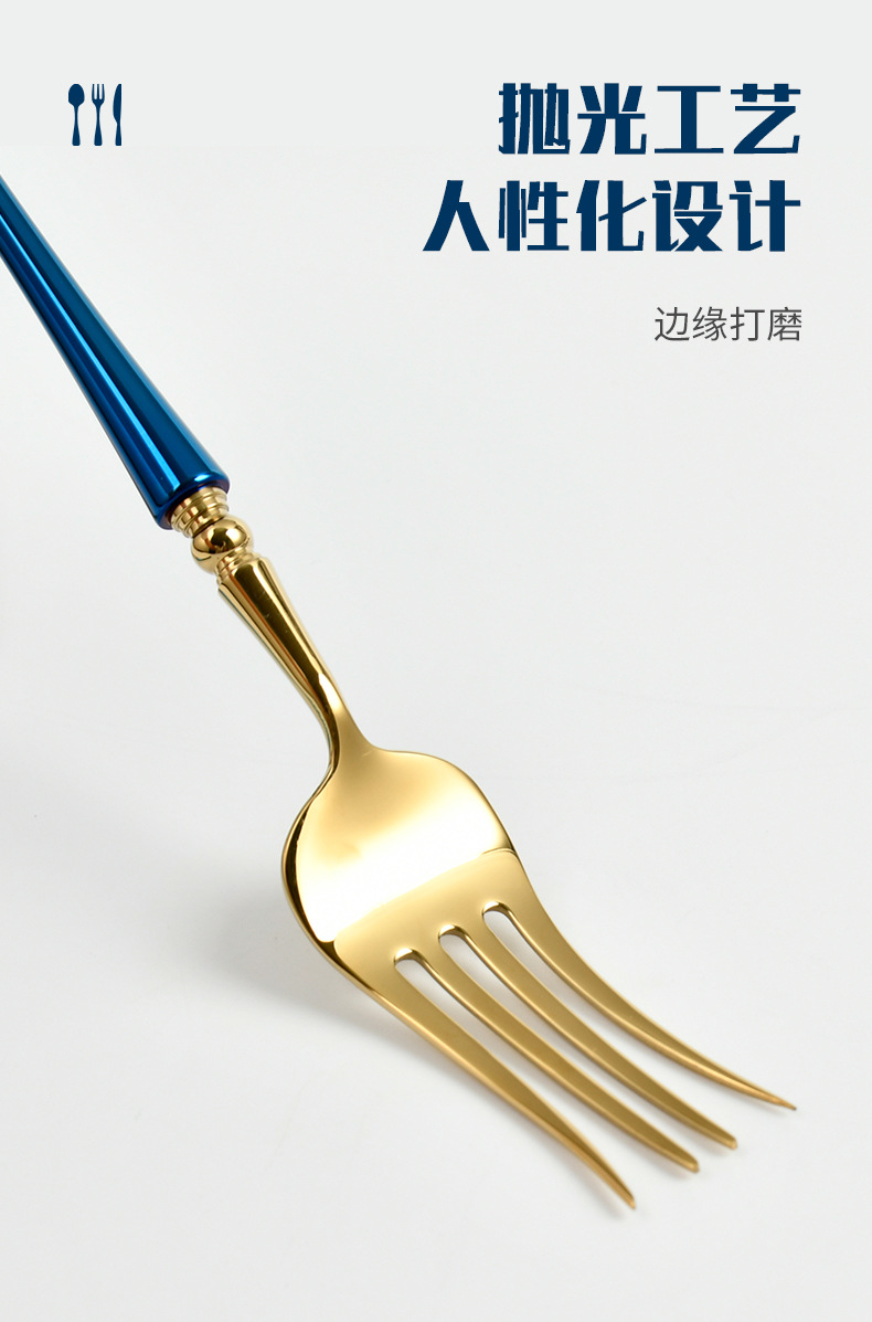 Cutlery Small Waist Black Gold 304 Stainless Steel Household Western Tableware Steak Knife and Fork Spoon 4 PCs Set Cutlery Small Waist Black Gold 304 Stainless Steel Household Western Tableware Steak Knife and Fork Spoon 4 PCs Set