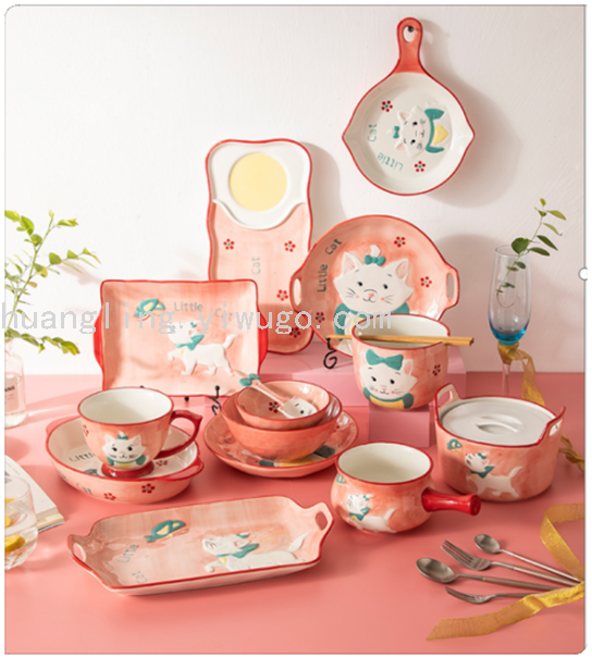 Cartoon Tableware Children's Bowl Cartoon Plate Children's Tray Chinese Tableware Tableware