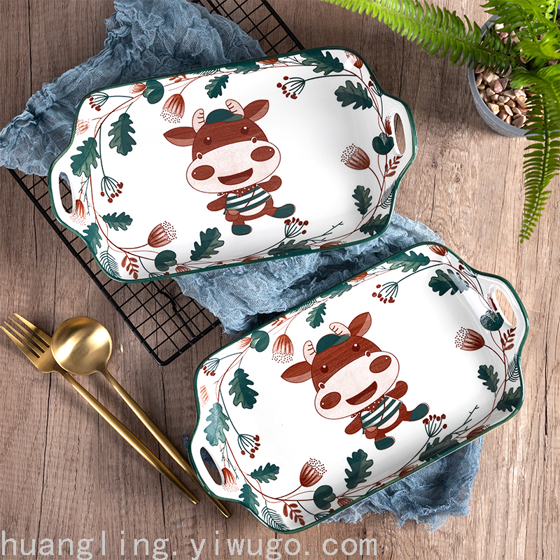 Cartoon Tableware Children's Bowl Cartoon Plate Children's Tray Chinese Tableware Tableware