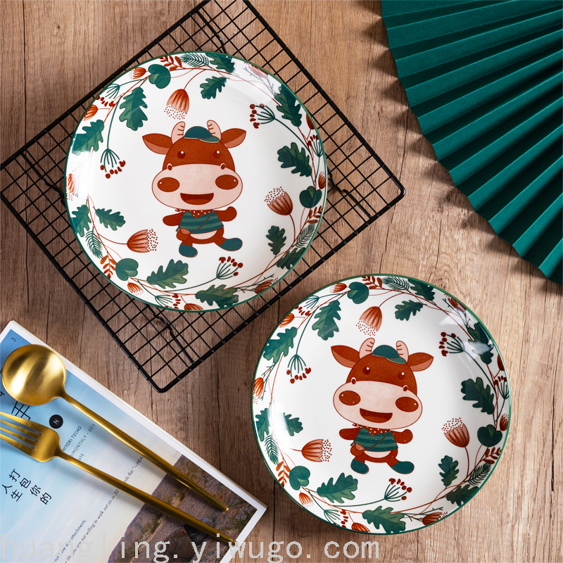 Cartoon Tableware Children's Bowl Cartoon Plate Children's Tray Chinese Tableware Tableware