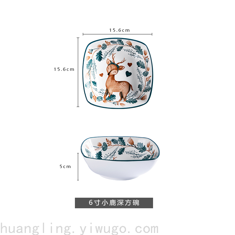Cartoon Tableware Children's Bowl Cartoon Plate Children's Tray Chinese Tableware Tableware