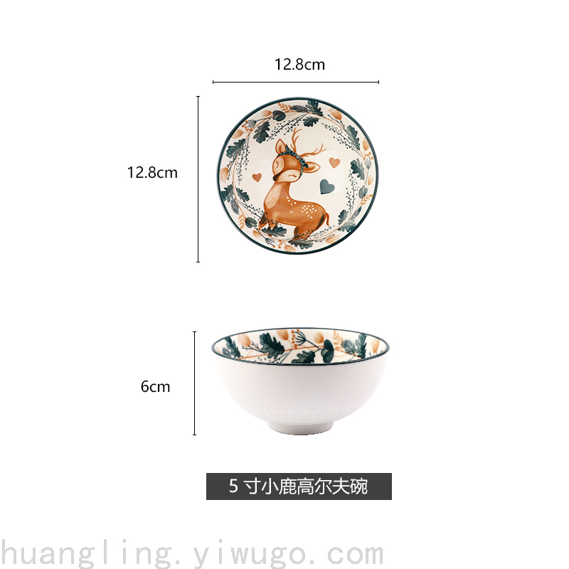 Cartoon Tableware Children's Bowl Cartoon Plate Children's Tray Chinese Tableware Tableware