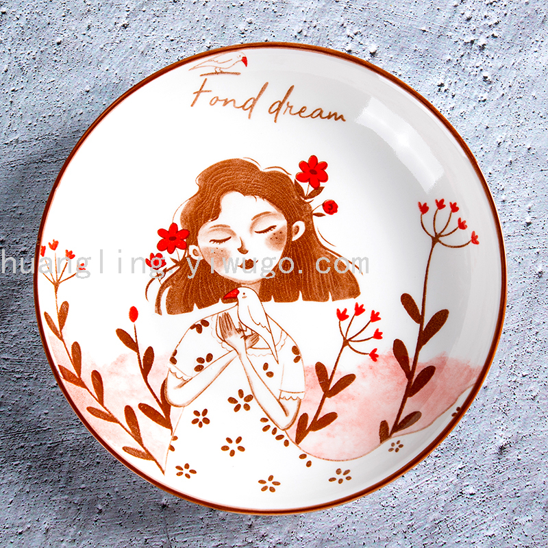 Cartoon Tableware Children's Bowl Cartoon Plate Children's Tray Chinese Tableware Tableware