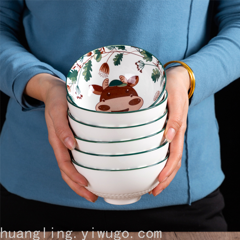 Cartoon Tableware Children's Bowl Cartoon Plate Children's Tray Chinese Tableware Tableware