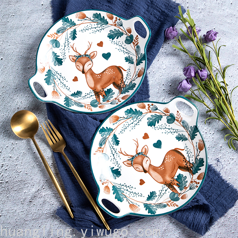 Cartoon Tableware Children's Bowl Cartoon Plate Children's Tray Chinese Tableware Tableware