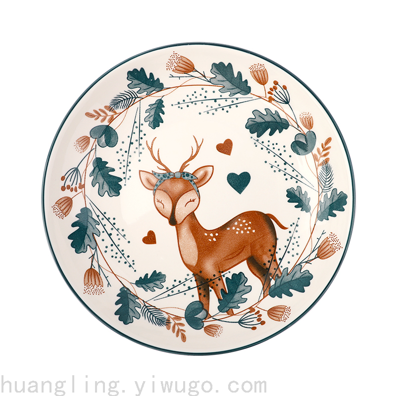 Cartoon Tableware Children's Bowl Cartoon Plate Children's Tray Chinese Tableware Tableware
