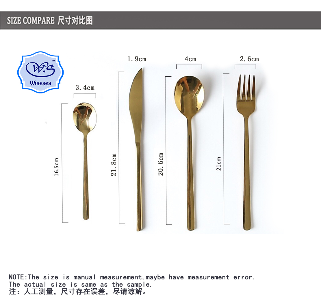 Stainless steel tableware cutlery knife fork spoon coffee spoon set of 4 pieces