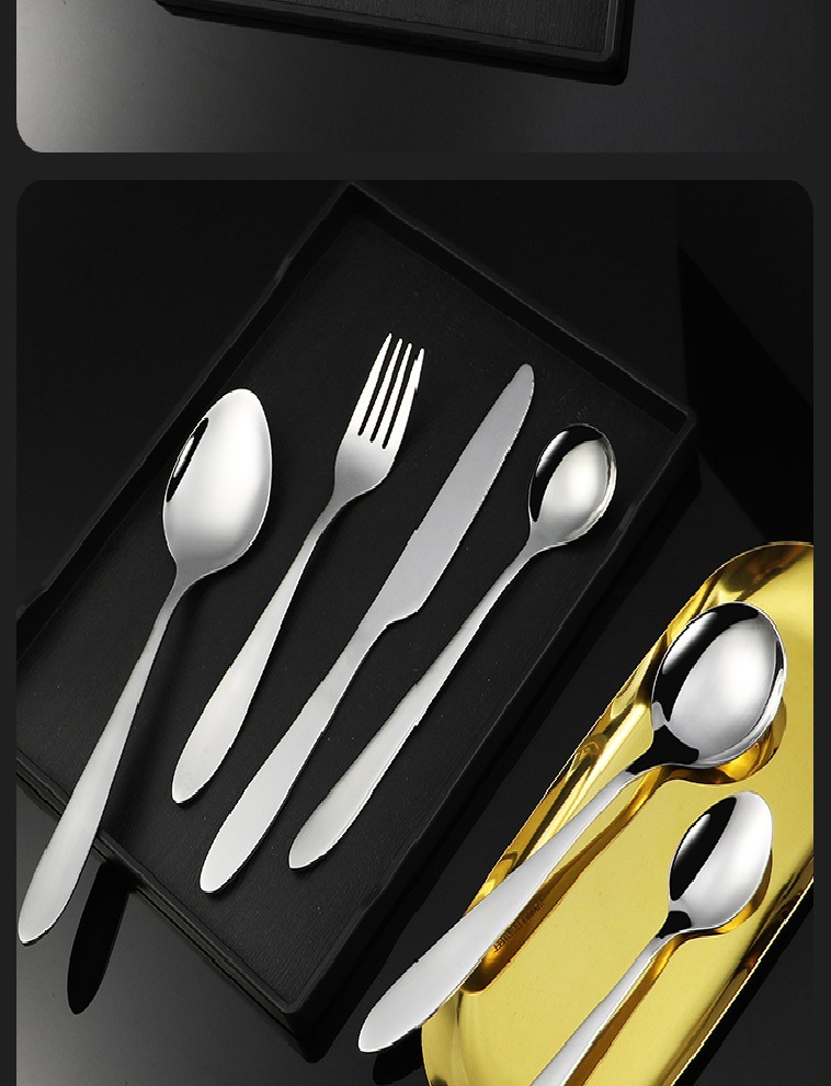 Stainless Steel Knife, Fork And Spoon Tableware Set Factory Wholesale Direct Supply Bare Hotel Western Style Steak Knife And Fork Long Spoon Stainless Steel Knife, Fork And Spoon Tableware Set Factory Wholesale Direct Supply Bare Hotel Western Style Steak Knife And Fork Long Spoon