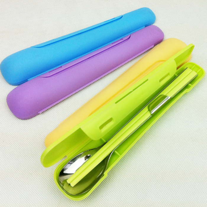 Taiwan Original Tableware Cartoon Stainless Steel Spoon plus Chopstick Cover Boxes Universal Student Portable Tableware Set Taiwan Original Tableware Cartoon Stainless Steel Spoon plus Chopstick Cover Boxes Universal Student Portable Tableware Set