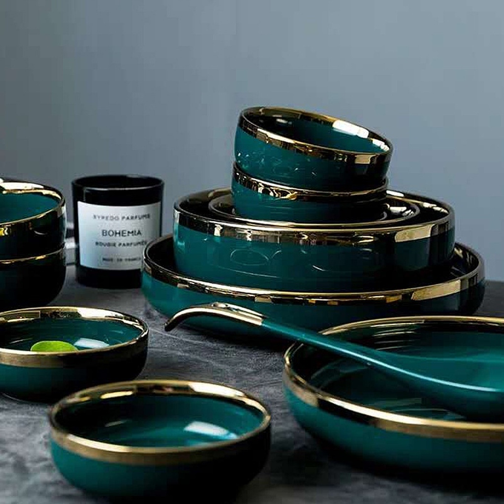 Jingdezhen Tableware Set Nordic Style Tableware Affordable 1380 Degrees High Temperature Fired Porcelain Delicate