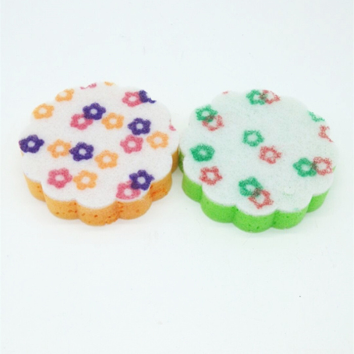 Plum blossom card two clean sponge kitchen cleaning supplies dishwasher brush double-sided available scouring pad Plum blossom card two clean sponge kitchen cleaning supplies dishwasher brush double-sided available scouring pad