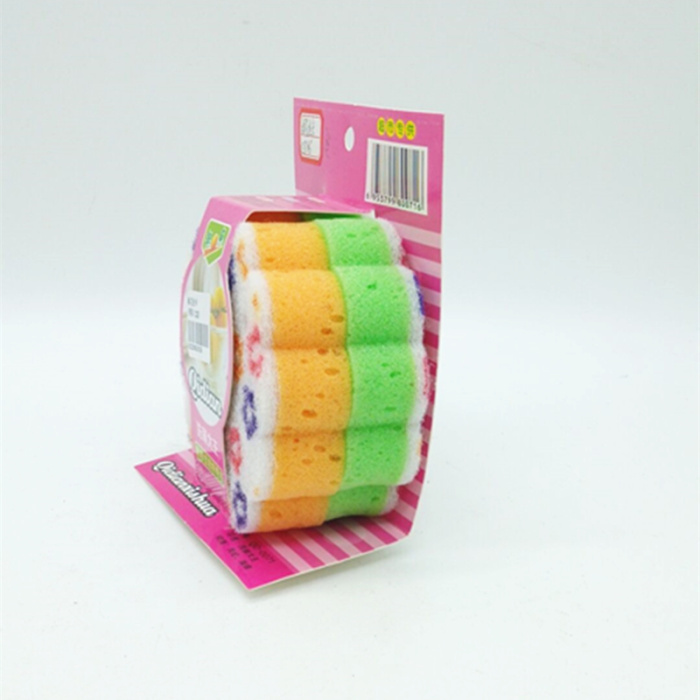 Plum blossom card two clean sponge kitchen cleaning supplies dishwasher brush double-sided available scouring pad Plum blossom card two clean sponge kitchen cleaning supplies dishwasher brush double-sided available scouring pad