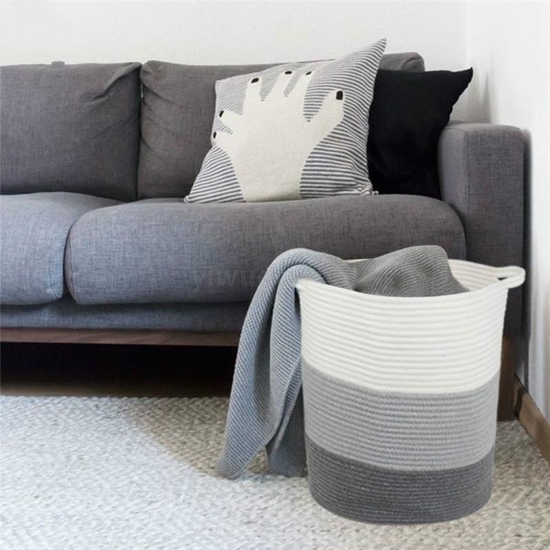 Large Factory Direct Supply Hand-Woven Portable Cotton Rope Baskets Factory Customized Amazon Direct Supply Storage Storage Basket Large Factory Direct Supply Hand-Woven Portable Cotton Rope Baskets Factory Customized Amazon Direct Supply Storage Storage Basket