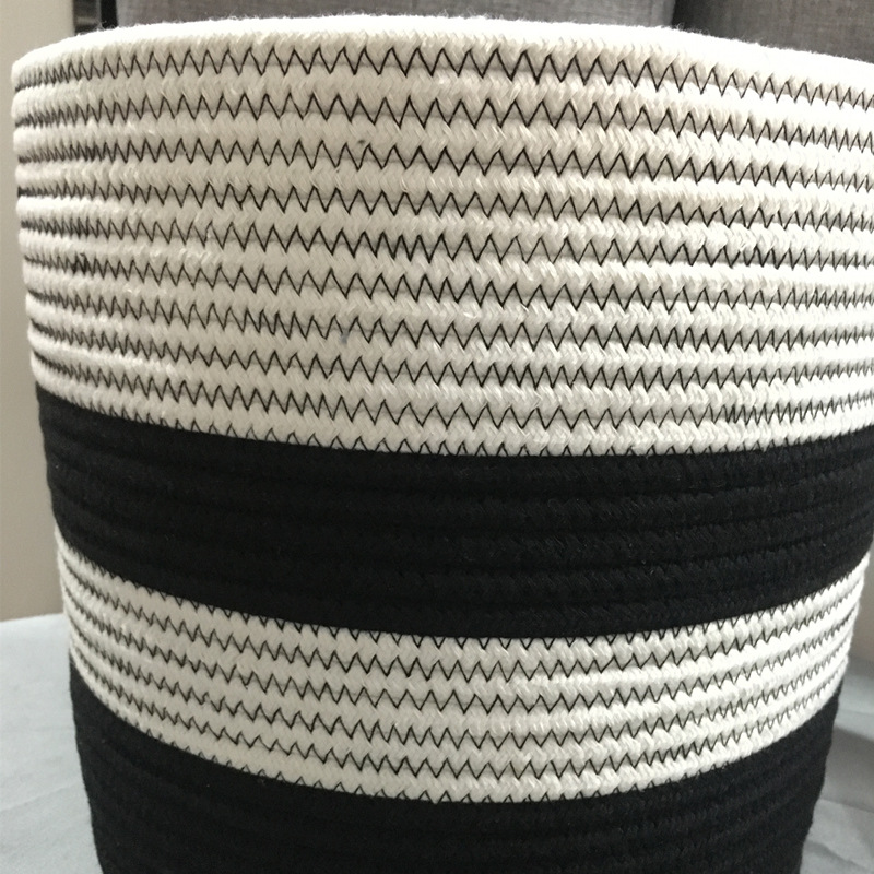 Cotton String Woven Portable Storage Basket Customized Clothes and Toys Cotton String Baskets Foreign Trade Foldable Laundry Basket Storage Basket Cotton String Woven Portable Storage Basket Customized Clothes and Toys Cotton String Baskets Foreign Trade Foldable Laundry Basket Storage Basket