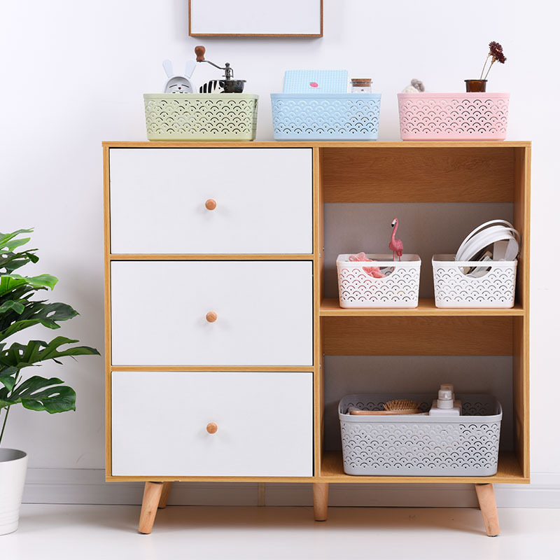 Portable storage basket fish scale pattern Japanese toilet bathroom toiletries are used to organize baskets