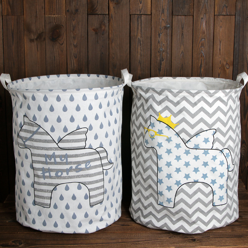 Cotton and Linen Oversized Storage Basket Laundry Basket Folding Dirty Laundry Waterproof Toy Sundries Container Fabric Home Laundry Baskets