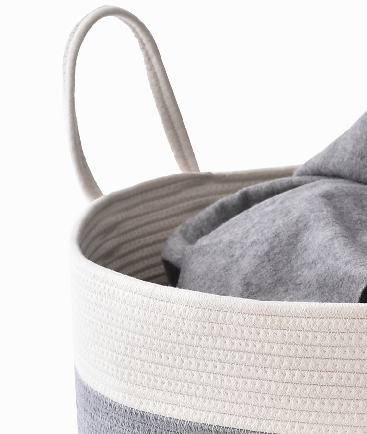 European and American Direct Supply Cotton Cord Storage Basket Manufacturers Direct Supply Cross-Border Cotton String Baskets Toy Sundries Dirty Clothes Storage Basket