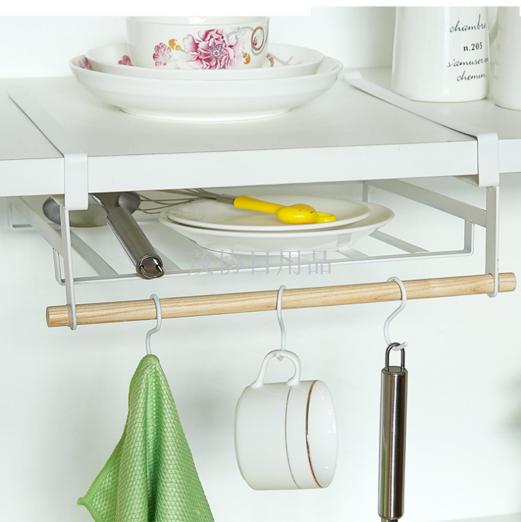 Under the kitchen cabinet shelving shelves hanging baskets storage racks chest storage layering shelves rack rack conso