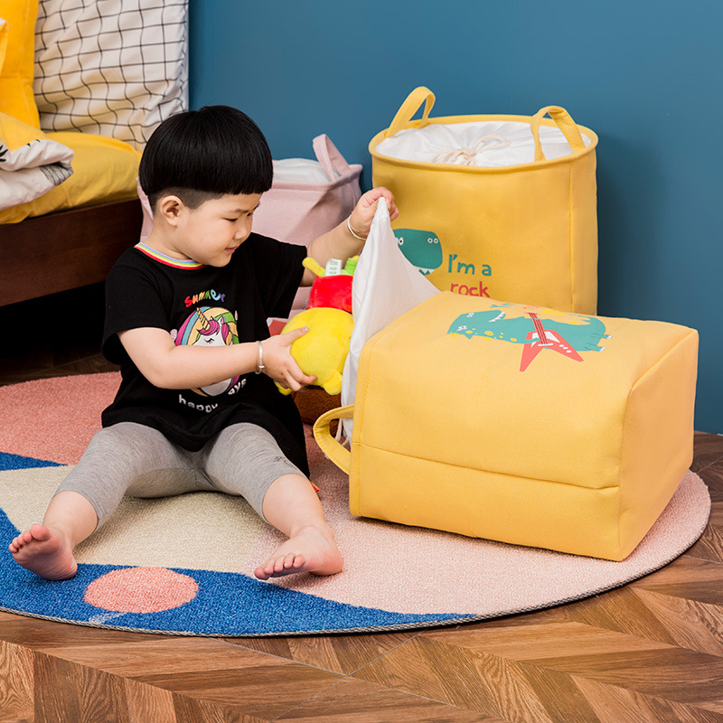 Children&#039;s Toy Storage Box Baskets Large Capacity Cartoon Cloth Clothes Storage Fantastic Ins Quilt Storage Organization Bag