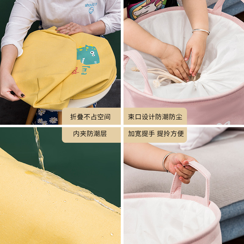 Children&#039;s Toy Storage Box Baskets Large Capacity Cartoon Cloth Clothes Storage Fantastic Ins Quilt Storage Organization Bag