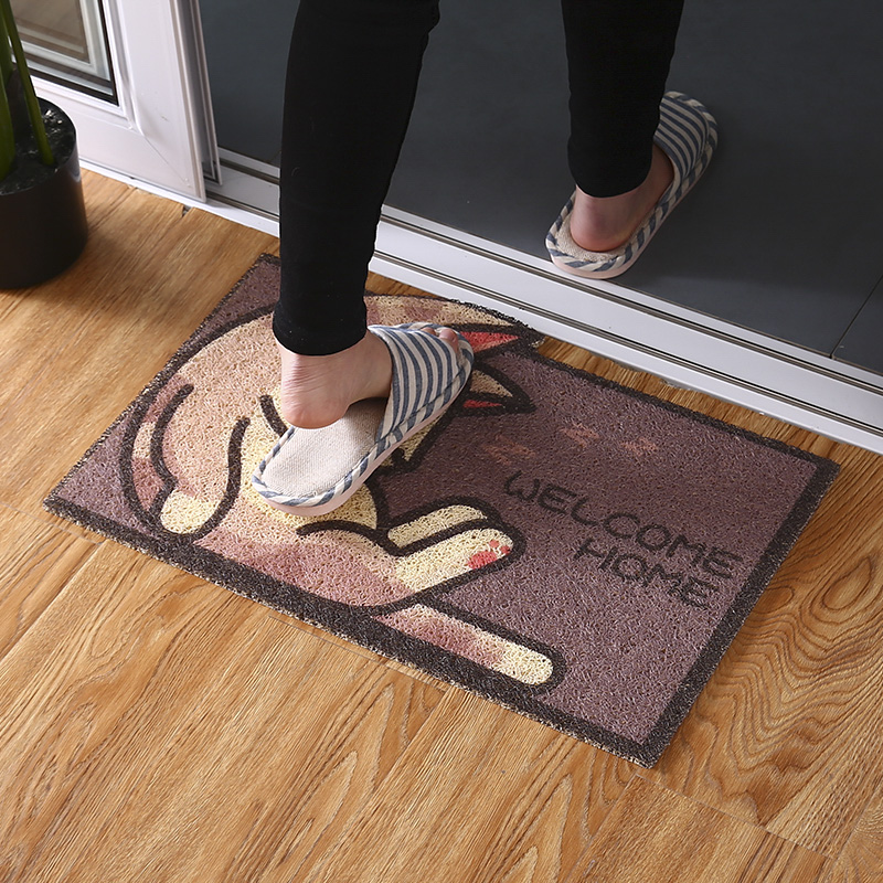 Thickened PVC Loop Floor Mat Plastic Non-Slip Waterproof Carpet for Household Entrance Foot Mat Entry Door