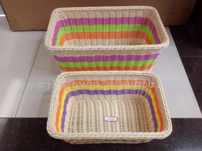 Korean style fashion new foreign trade selling solid hand-woven PP pipe debris basket Taobao mixed batch storage baskets