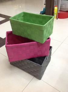Hand-woven PP three iron pipe plastic woven baskets storage baskets woven baskets handmade