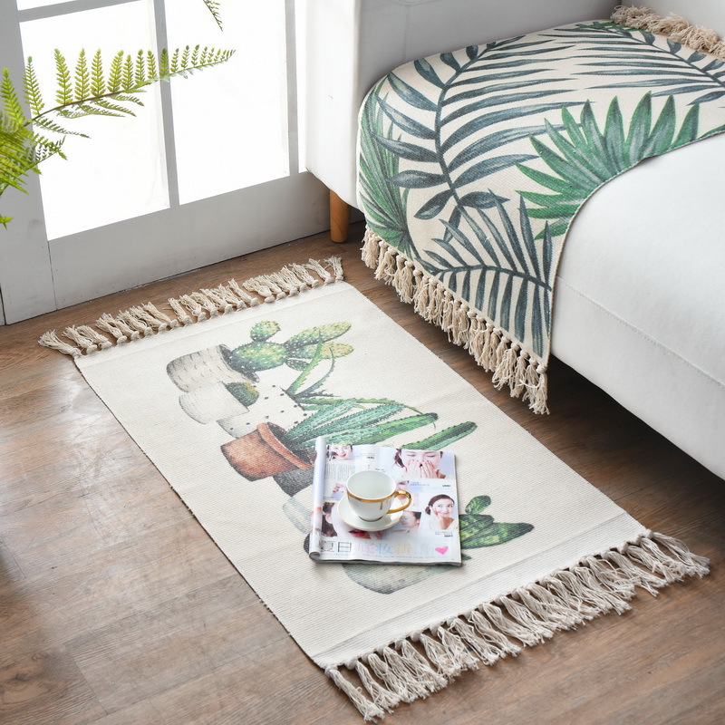 Cross-Border Ins Nordic Carpet Living Room Modern Minimalist Bedroom Bedside Tassel Cotton Braided Floor Mat Machine Washable Cross-Border Ins Nordic Carpet Living Room Modern Minimalist Bedroom Bedside Tassel Cotton Braided Floor Mat Machine Washable