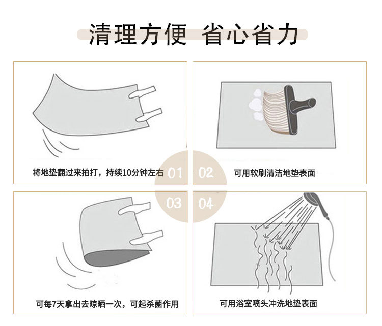 Linen Carpet Floor Mat Door Mat Kitchen and Bedroom Non-Slip Rubber Household Foot Mat Bathroom Doorway Absorbent Pads
