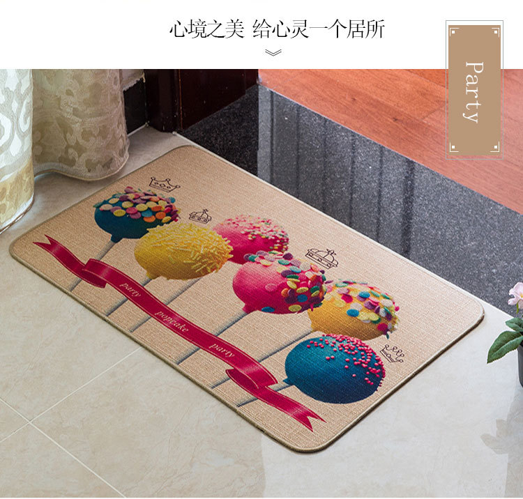 Linen Carpet Floor Mat Door Mat Kitchen and Bedroom Non-Slip Rubber Household Foot Mat Bathroom Doorway Absorbent Pads