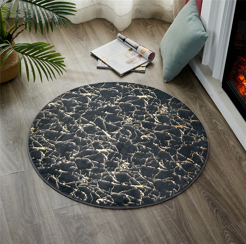 Round Imitation Rabbit Fur Bronzing Carpet Bathroom Non-Slip Floor Mat Living Room Bedroom Game Mat Child Play Mat Carpet