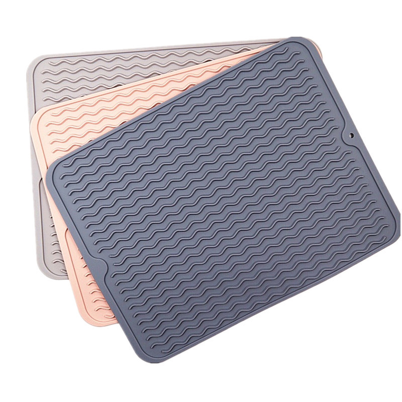 Factory Spot Wave-Shaped Hot 40*30 Large Silicone Draining Pad Multi-Functional Anti-Scald Thermal Pad Placemat Factory Spot Wave-Shaped Hot 40*30 Large Silicone Draining Pad Multi-Functional Anti-Scald Thermal Pad Placemat