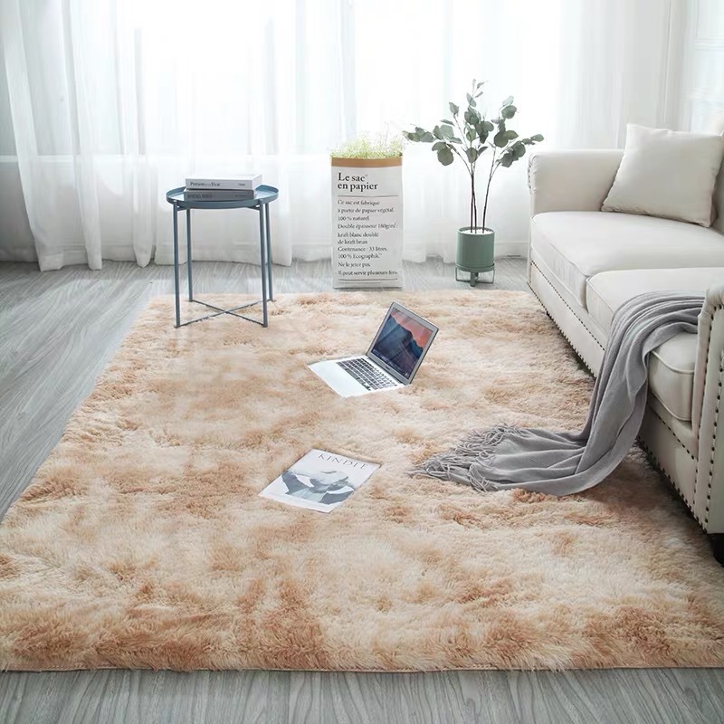 Jie Tai Tie-Dye Gradient Long Velvet Carpet Living Room Coffee Table Pad Bedside Washable Full-Bed Bedroom Nordic Ins