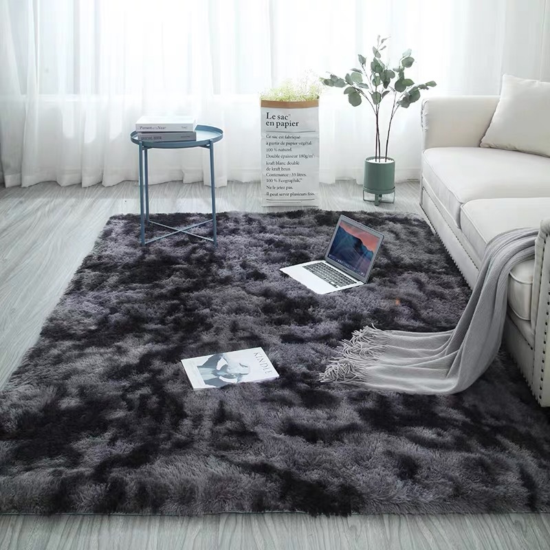 Jie Tai Tie-Dye Gradient Long Velvet Carpet Living Room Coffee Table Pad Bedside Washable Full-Bed Bedroom Nordic Ins