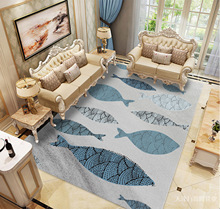 3D Printing Rectangular Carpet Nordic Geometric Door Mat Bedroom Bedside Blanket Custom Door Mat