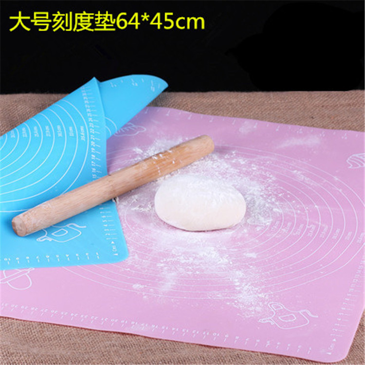 Household Kitchen Thick and High Temperature Resistant Silicone Dough Kneading 50*40 Scale Chopping Board Dough Rolling Pad Baking Tool Set