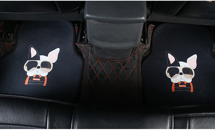 Car Foot Mat Universal Easy to Clean Single Piece Cute Cartoon Carpet Suede Environmentally Friendly Odorless Car Floor Mat