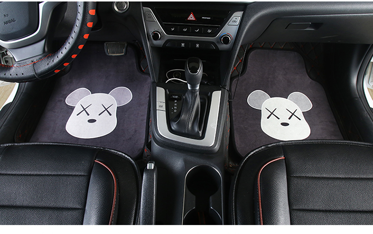 Car Foot Mat Universal Easy to Clean Single Piece Cute Cartoon Carpet Suede Environmentally Friendly Odorless Car Floor Mat