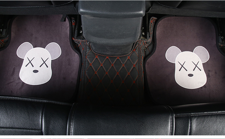 Car Foot Mat Universal Easy to Clean Single Piece Cute Cartoon Carpet Suede Environmentally Friendly Odorless Car Floor Mat