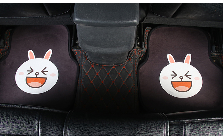 Car Foot Mat Universal Easy to Clean Single Piece Cute Cartoon Carpet Suede Environmentally Friendly Odorless Car Floor Mat