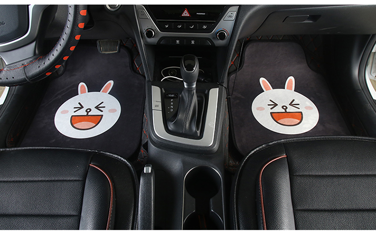 Car Foot Mat Universal Easy to Clean Single Piece Cute Cartoon Carpet Suede Environmentally Friendly Odorless Car Floor Mat