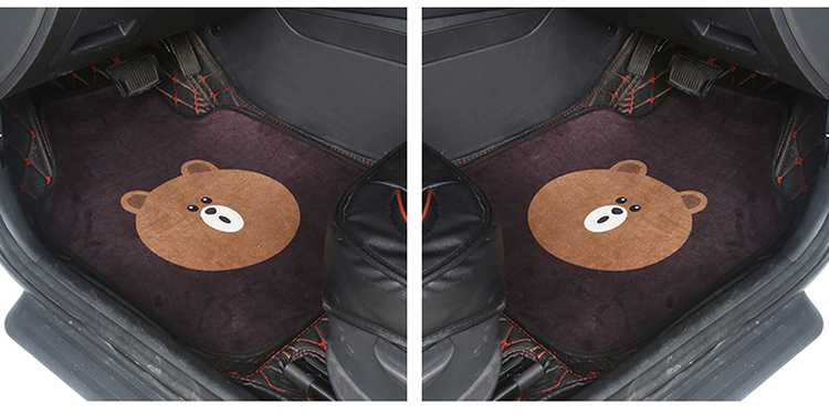 Car Foot Mat Universal Easy to Clean Single Piece Cute Cartoon Carpet Suede Environmentally Friendly Odorless Car Floor Mat