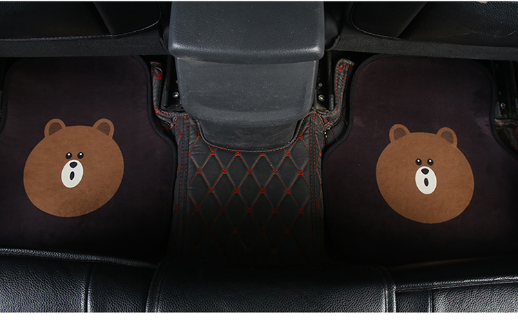 Car Foot Mat Universal Easy to Clean Single Piece Cute Cartoon Carpet Suede Environmentally Friendly Odorless Car Floor Mat