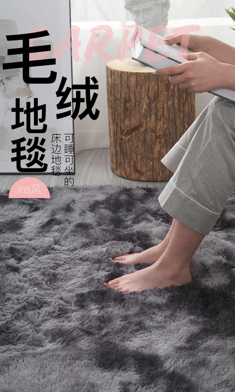 Carpet Bedroom Bedside Blanket Home Full-Bed Nordic Ins Living Room Girl Room Plush Blanket Floor Mat under Bed