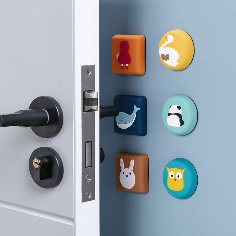 Collision Pad Modern Minimalist Cartoon Extra Thick Wall Door Handle Anti-Collision Stickers behind the Door Silicone Mute Crash Pad Wholesale