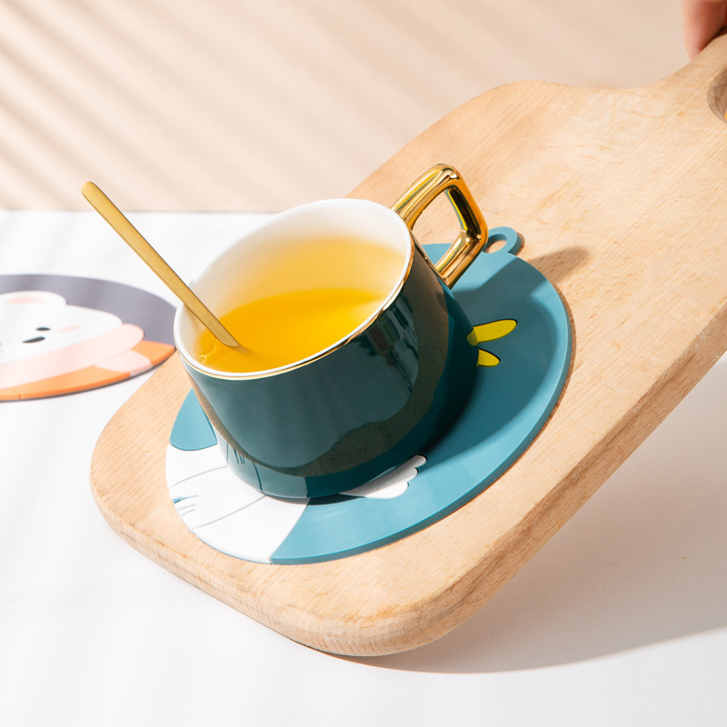 Cartoon Anti-Scald Thermal Pad Household Silicone Coasters Heat Resistant High Temperature Resistant Dining Table Vegetable Mat Plate Potholder Plate Cup Mat